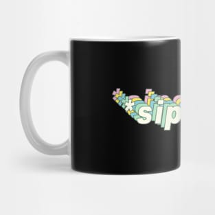 Sips Tea Retro Design - Funny Popular Girly Saying Mug